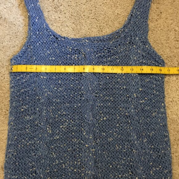 OAK Handmade Periwinkle Blue Sleeveless Cable Knit Top - Picture 10 of 12